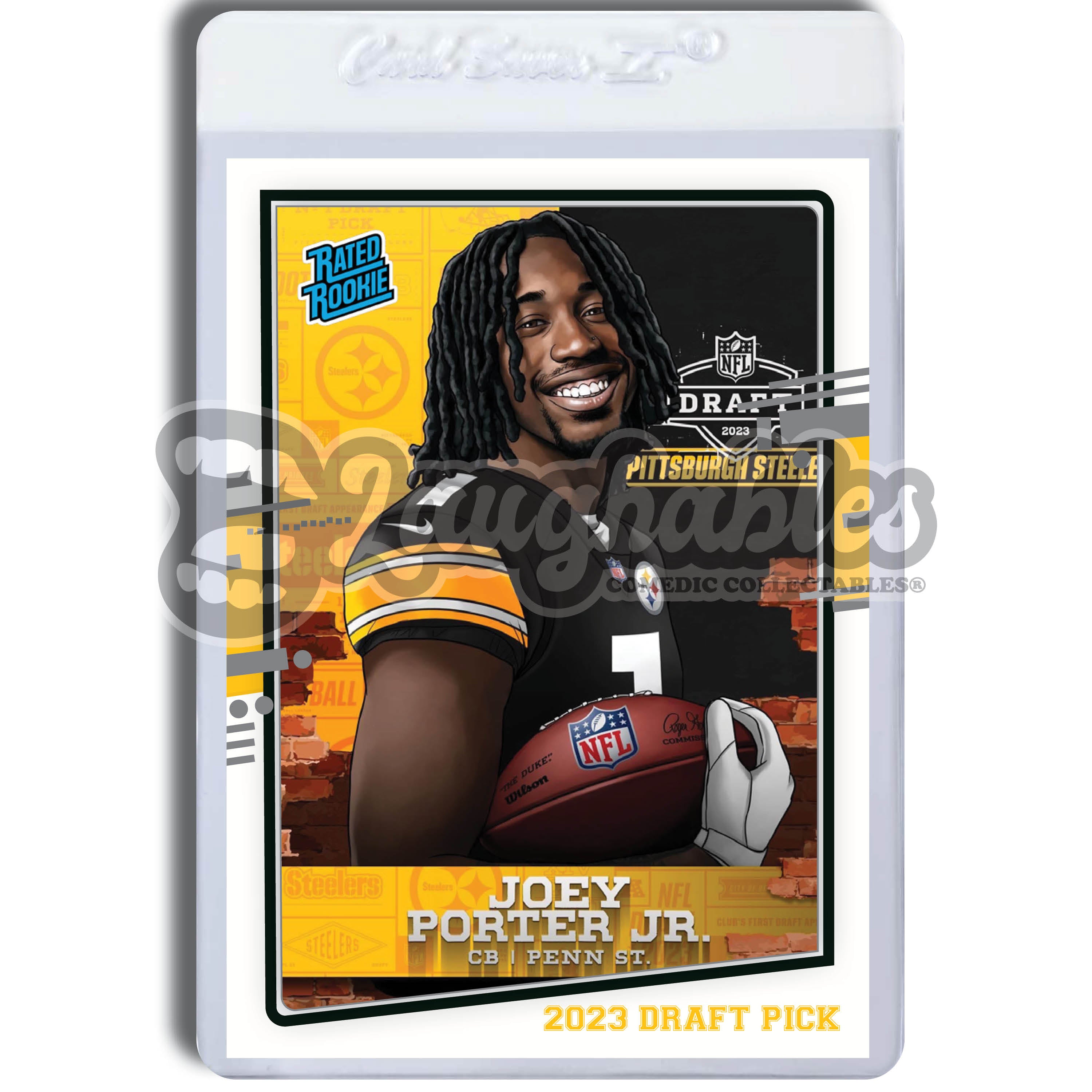 Joey Porter, Jr. | Steelers | Custom Art Trading Football Card Novelty