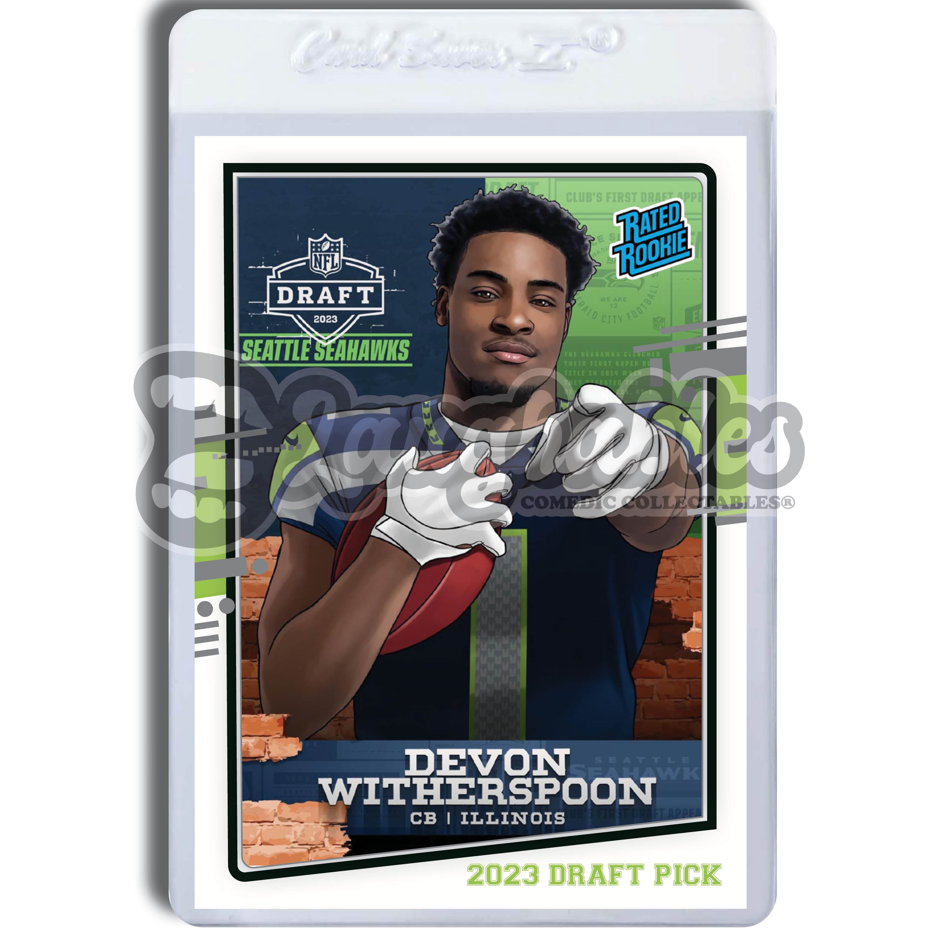Devon Witherspoon | Seahawks | Custom Art Trading Football Card Novelty