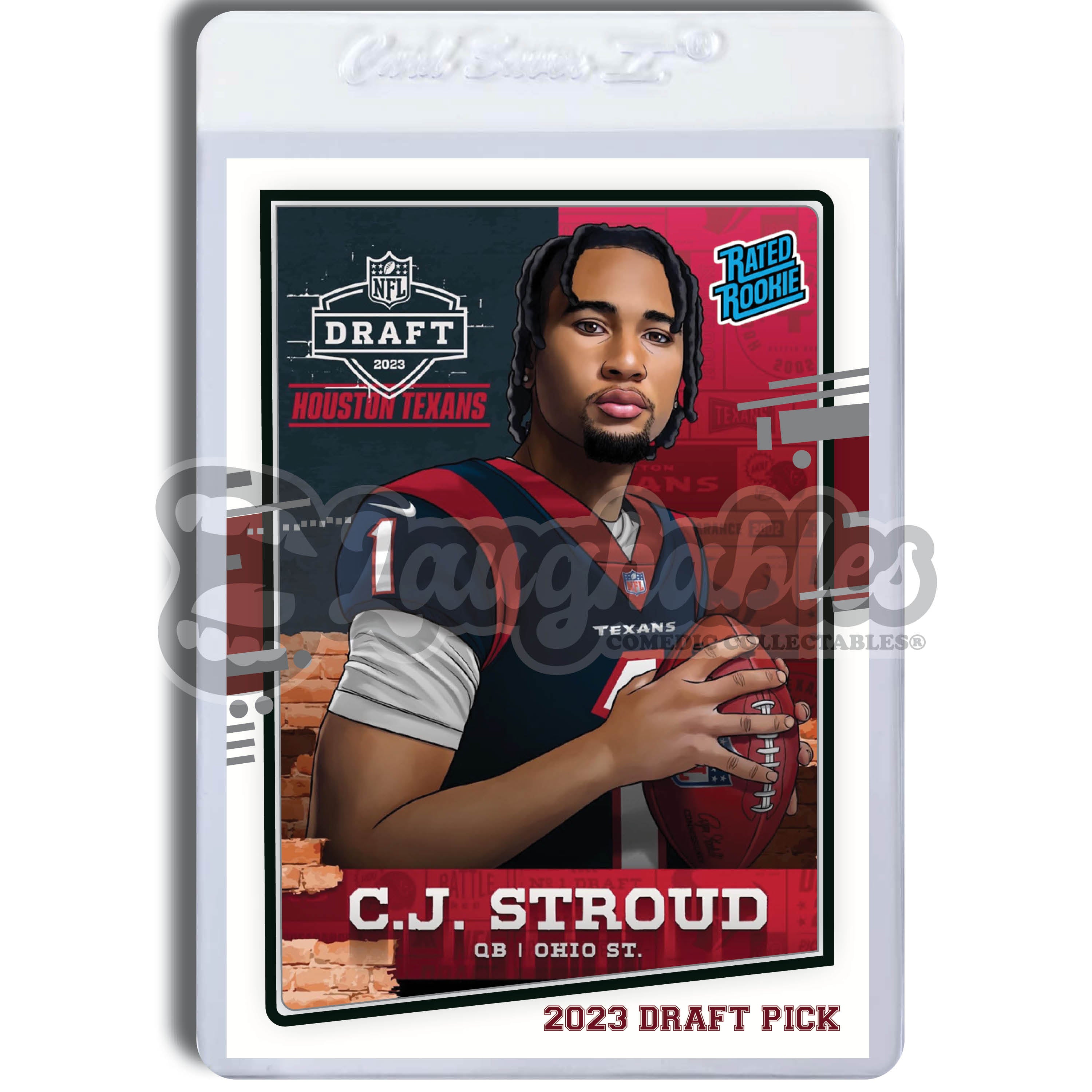 C J Stroud | Texans | Custom Art Trading Football Card Novelty