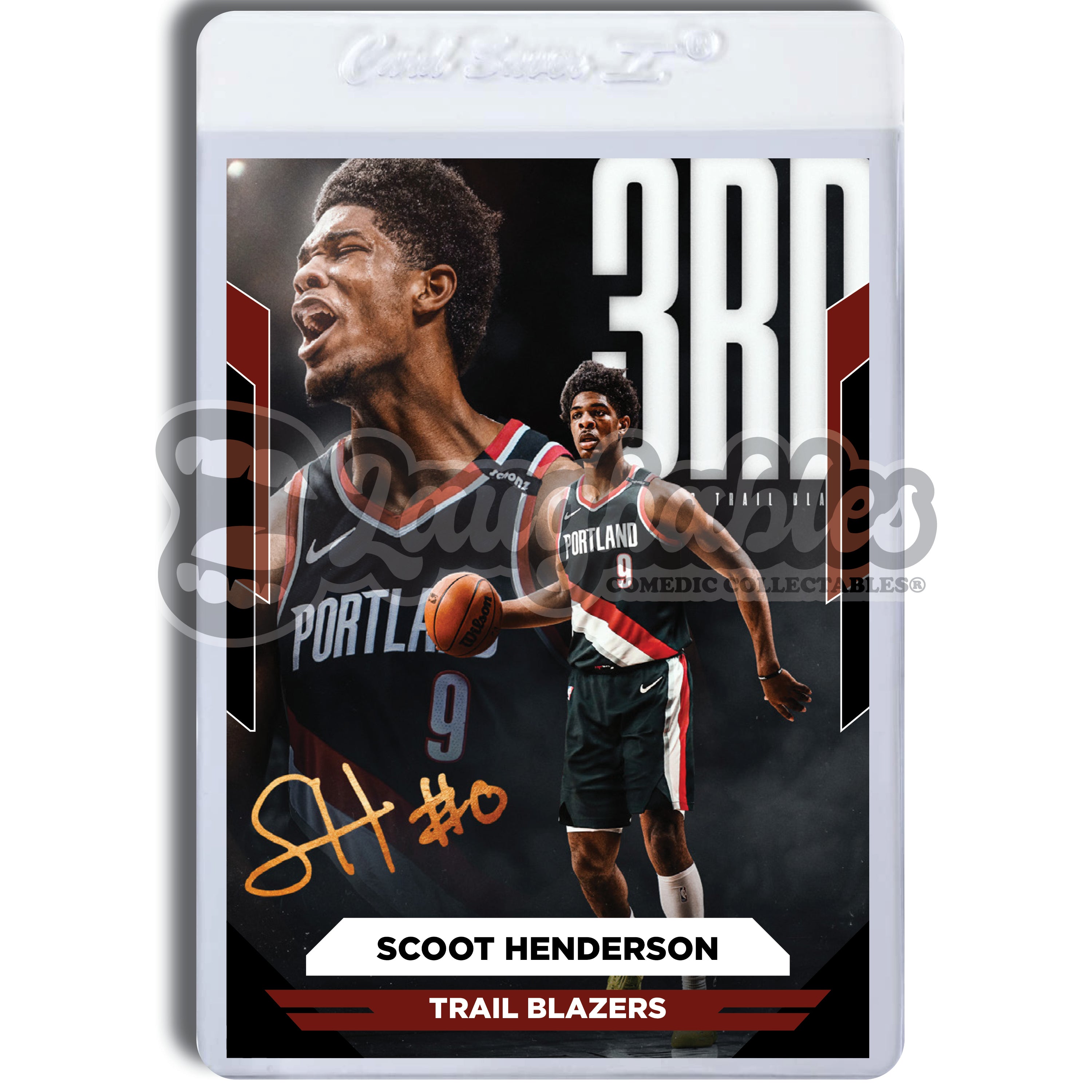 Scoot Henderson | Trail Blazers | Custom Art Trading Basketball Card Novelty