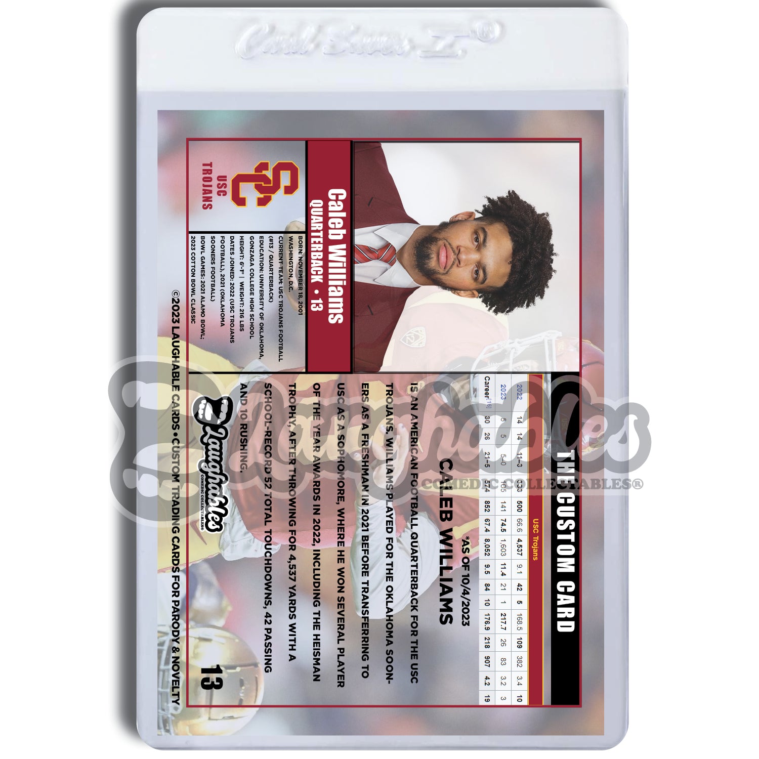 Caleb Williams | USC Trojans | Limited Custom Art Trading Football Card Novelty