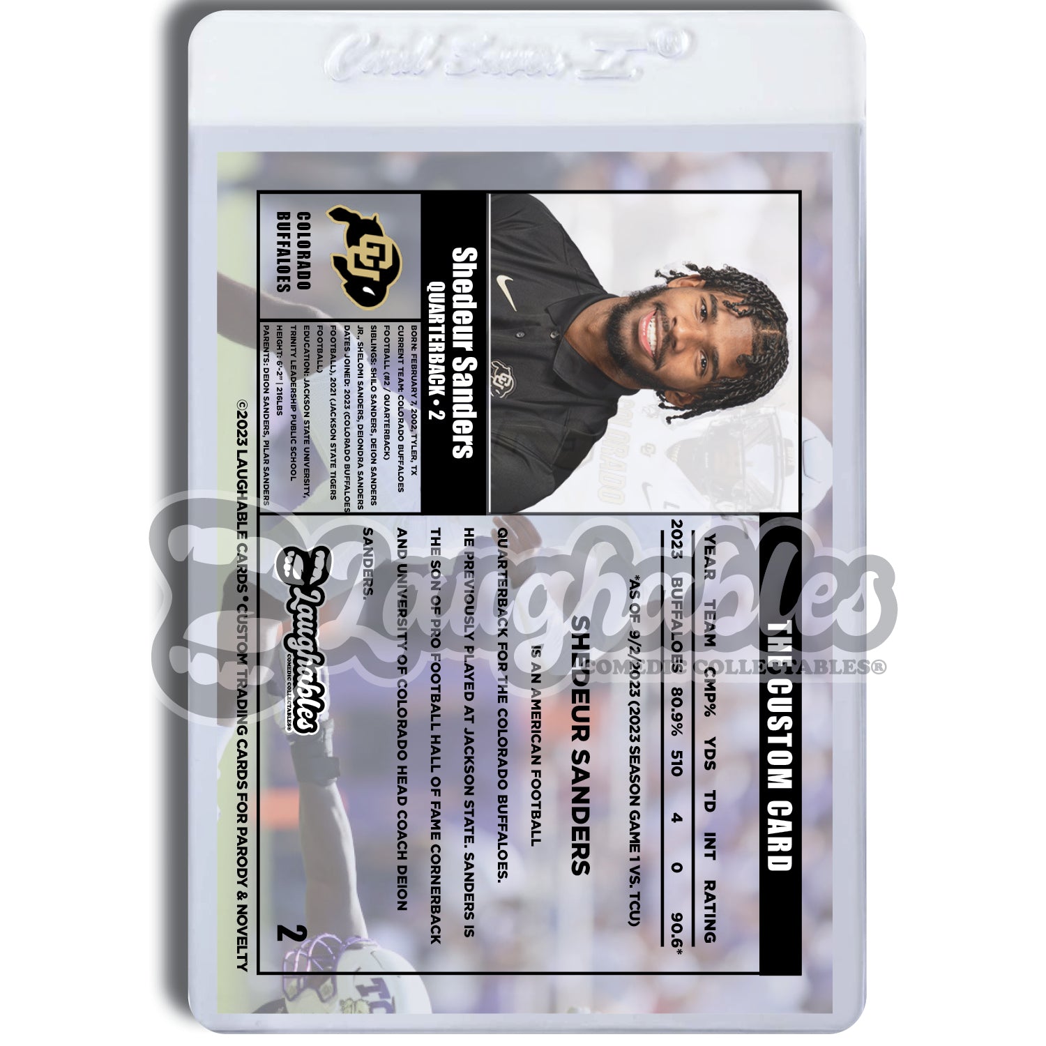 Shedeur Sanders | Buffaloes | Limited Custom Art Trading Football Card Novelty