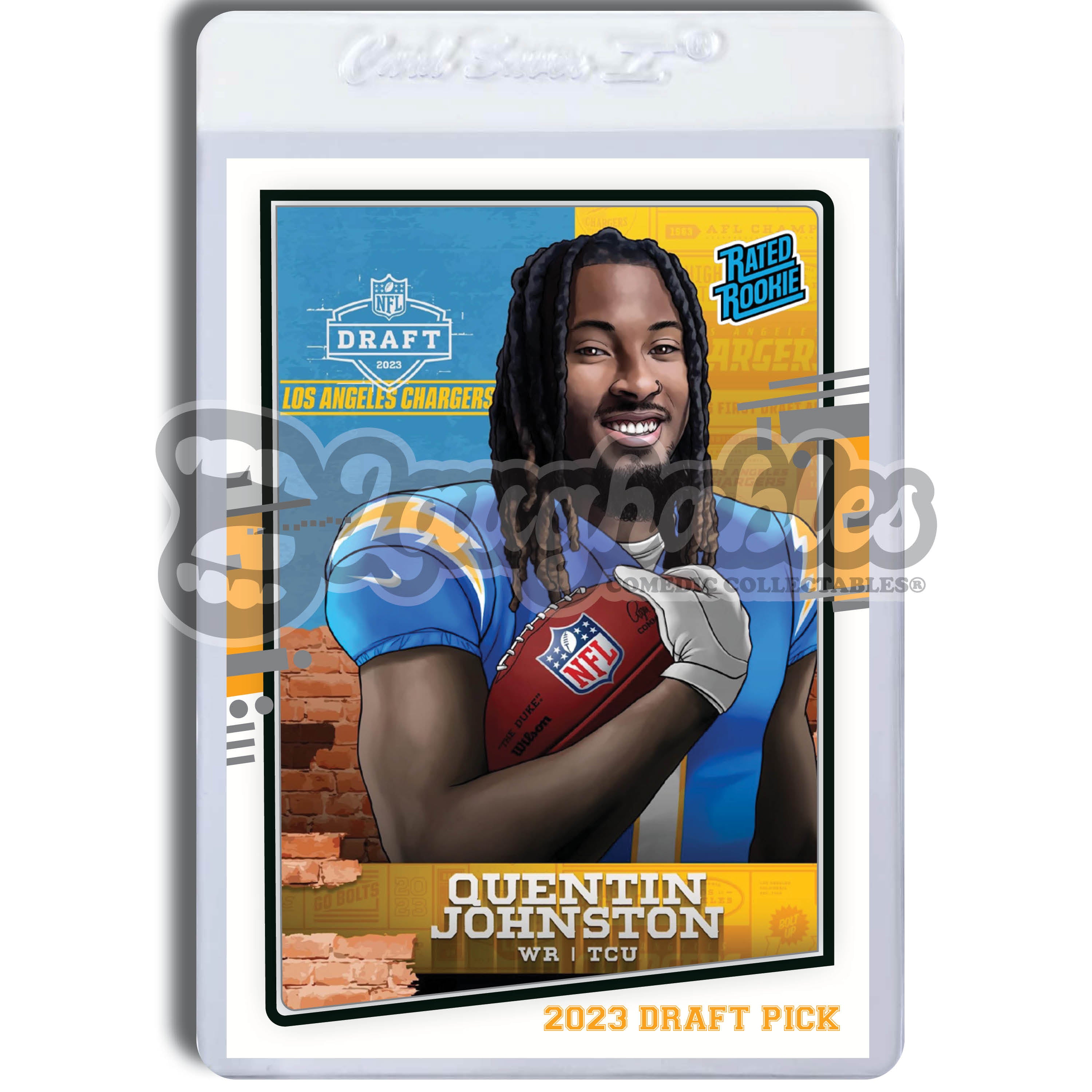 Quentin Johnston | Chargers | Custom Art Trading Football Card Novelty