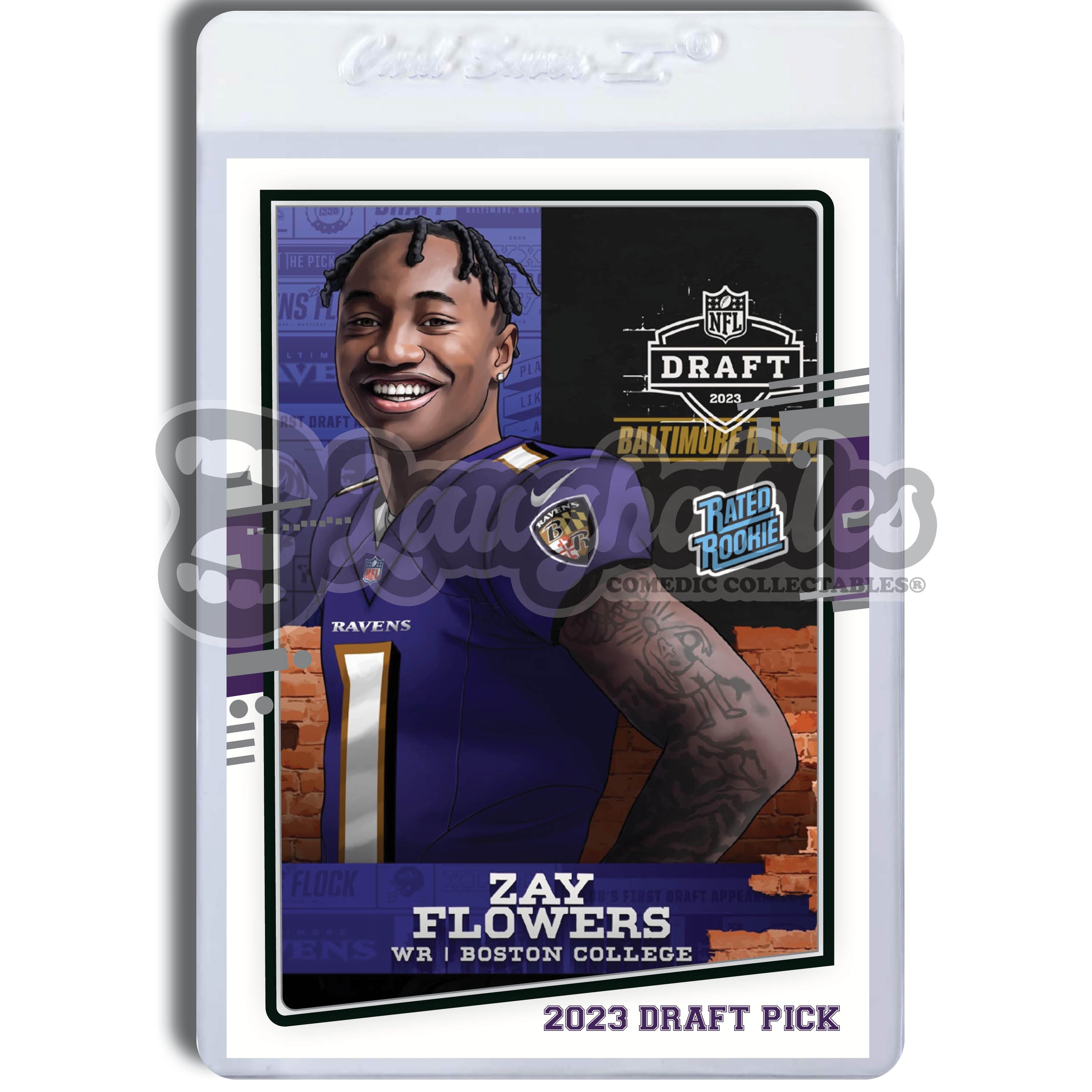 Zay Flowers | Ravens | Custom Art Trading Football Card Novelty