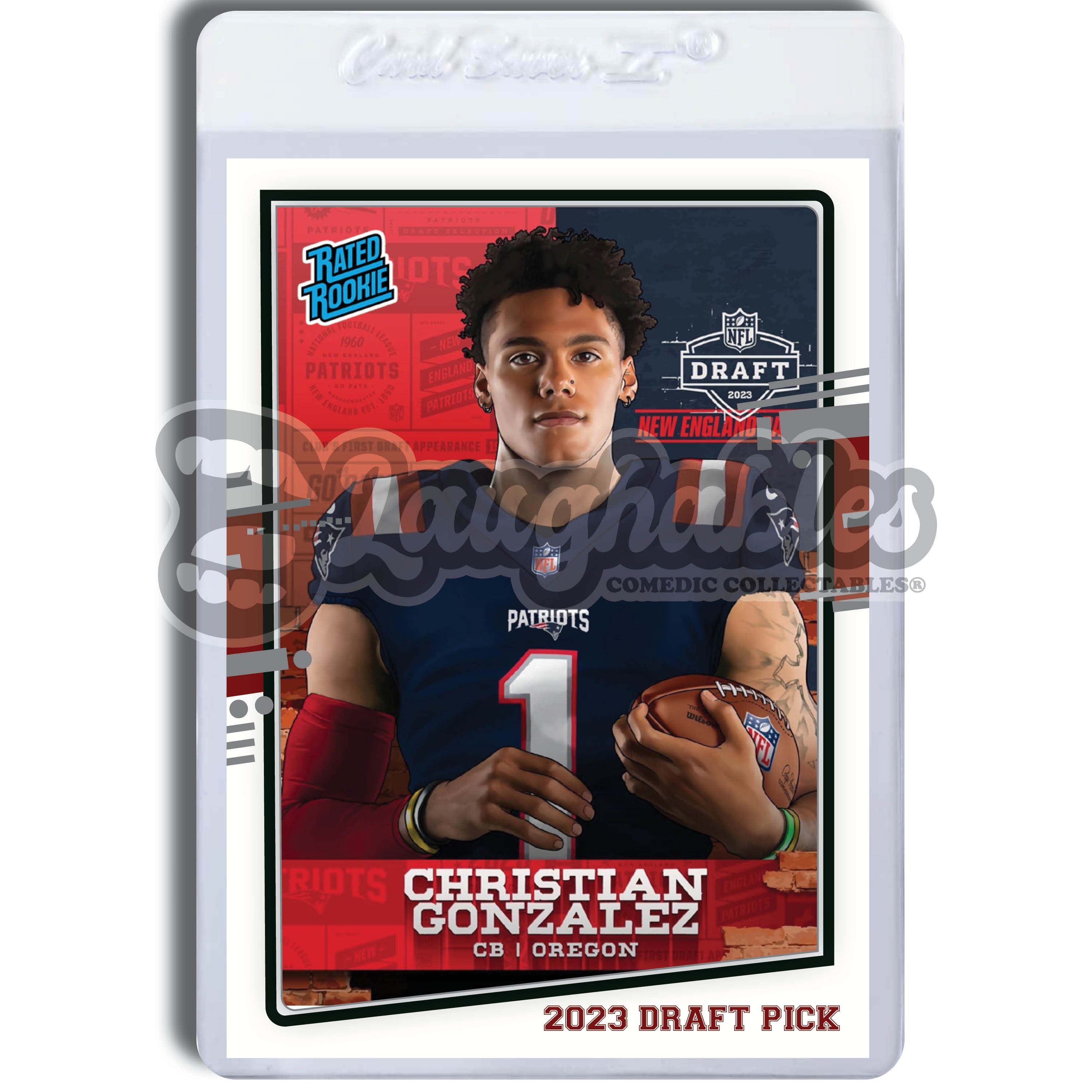 Christian Gonzalez | Patriots | Custom Art Trading Football Card Novelty