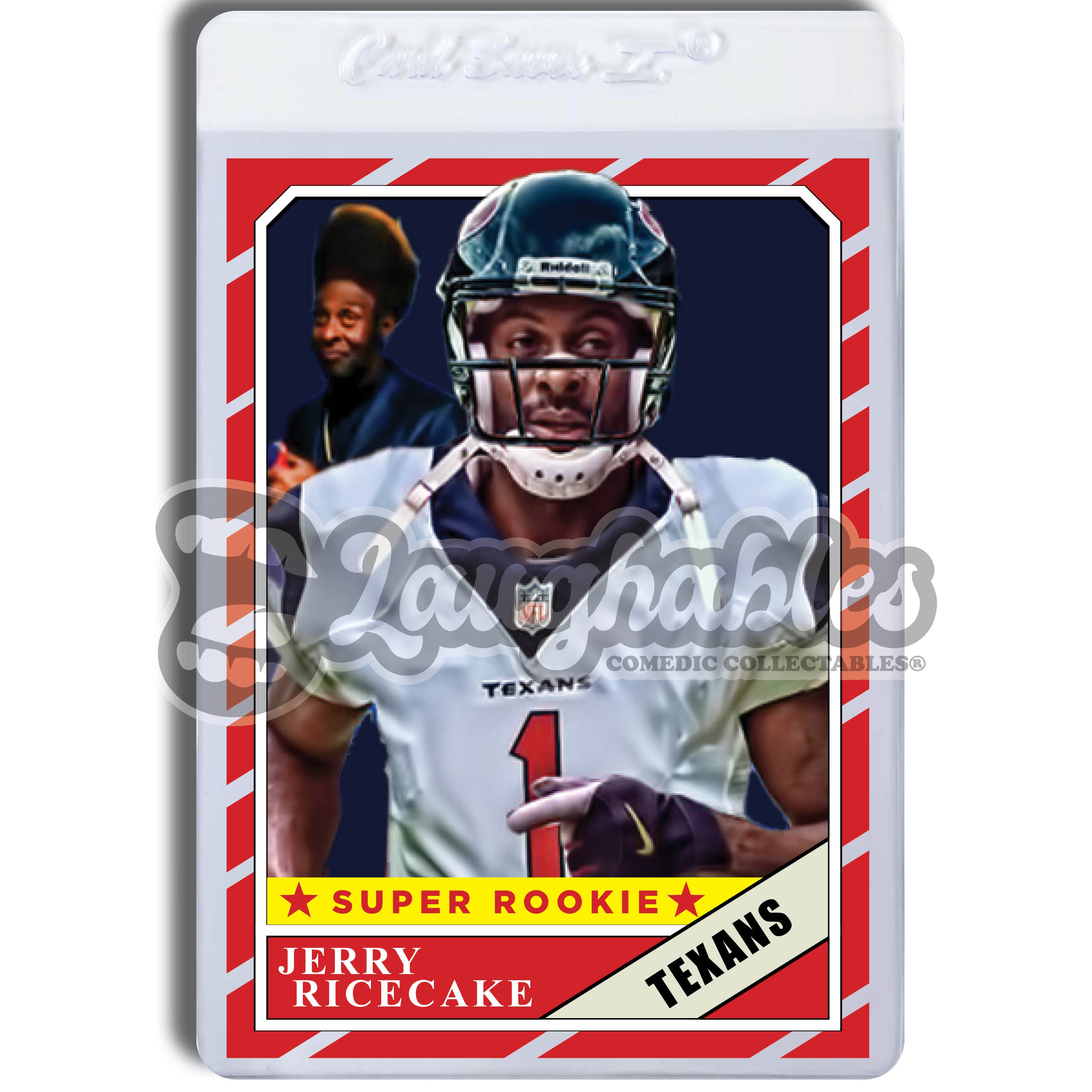 Jerry Ricecake | Texans | Custom Art Trading Football Card Novelty