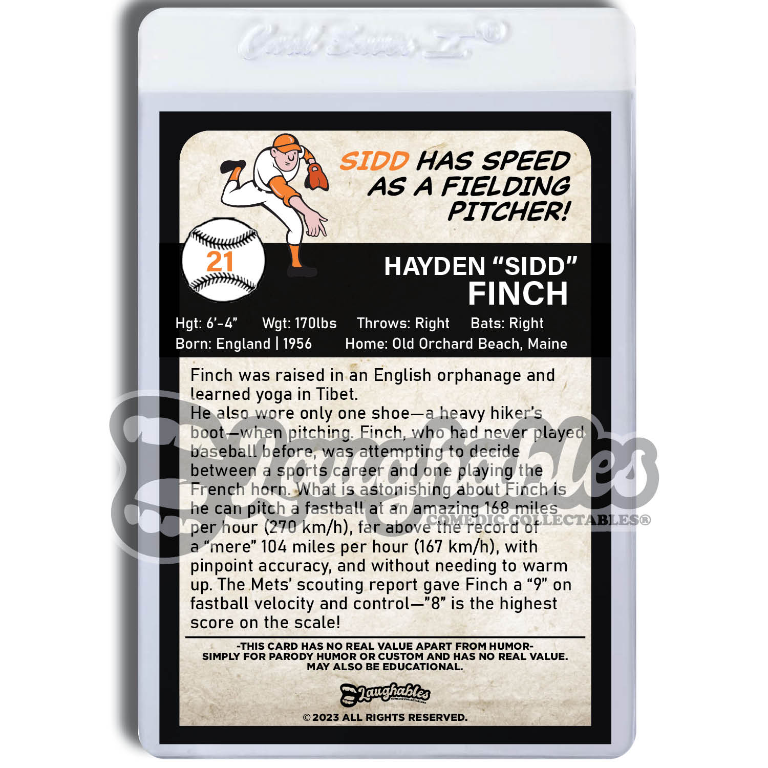 Sidd Finch | New York Mets | Custom Art Trading Baseball Card Novelty